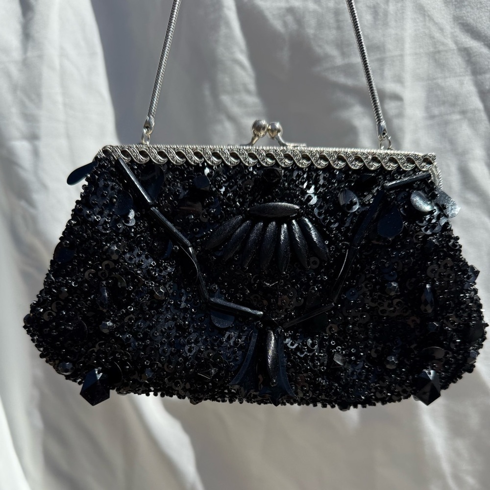 Vintage | beaded Elegant Black Clutch